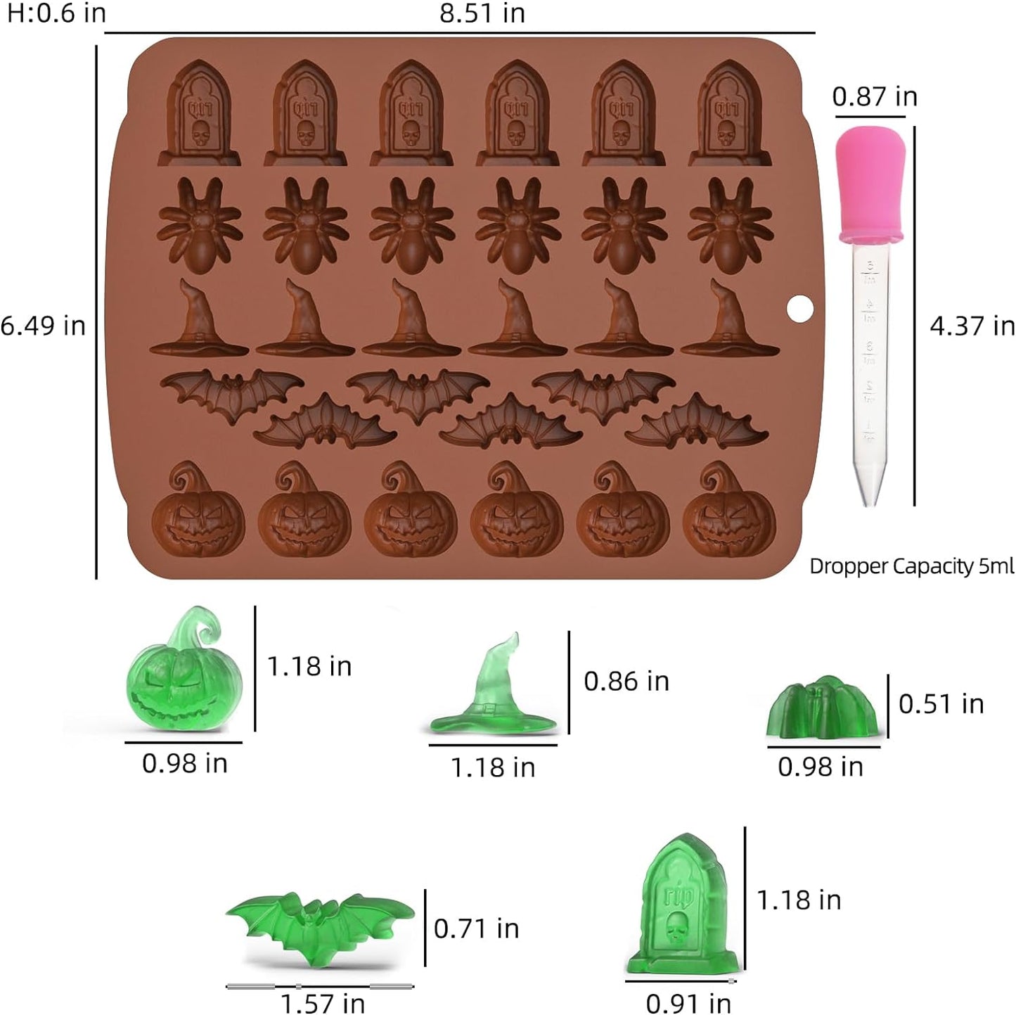 Halloween Candy Molds Silicone Molds Set of 2