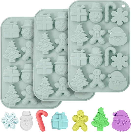 Christmas Chocolate Molds Silicone Cake Decoration 3 Pcs