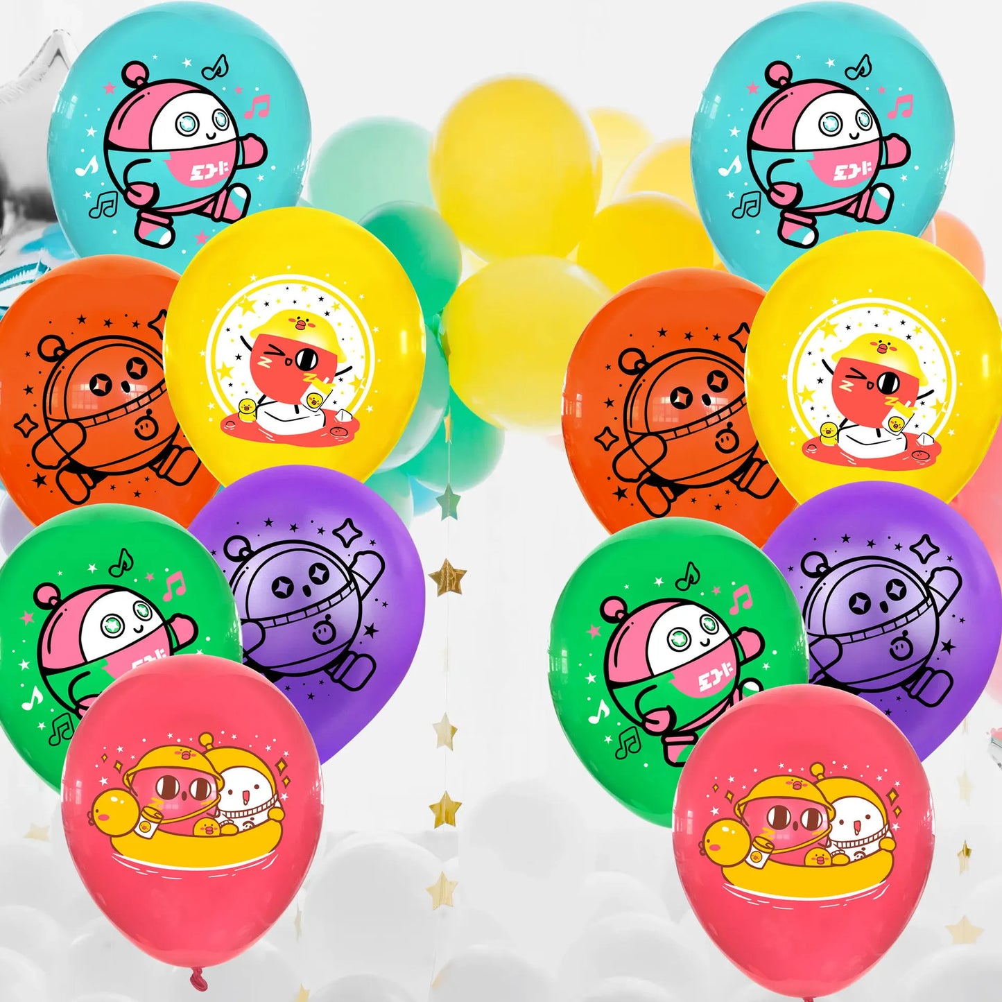 EggyPart Theme Party Decoration Supplies Balloon Banner Cake Topper Baby Shower Balloon Girl Birthday Favors
