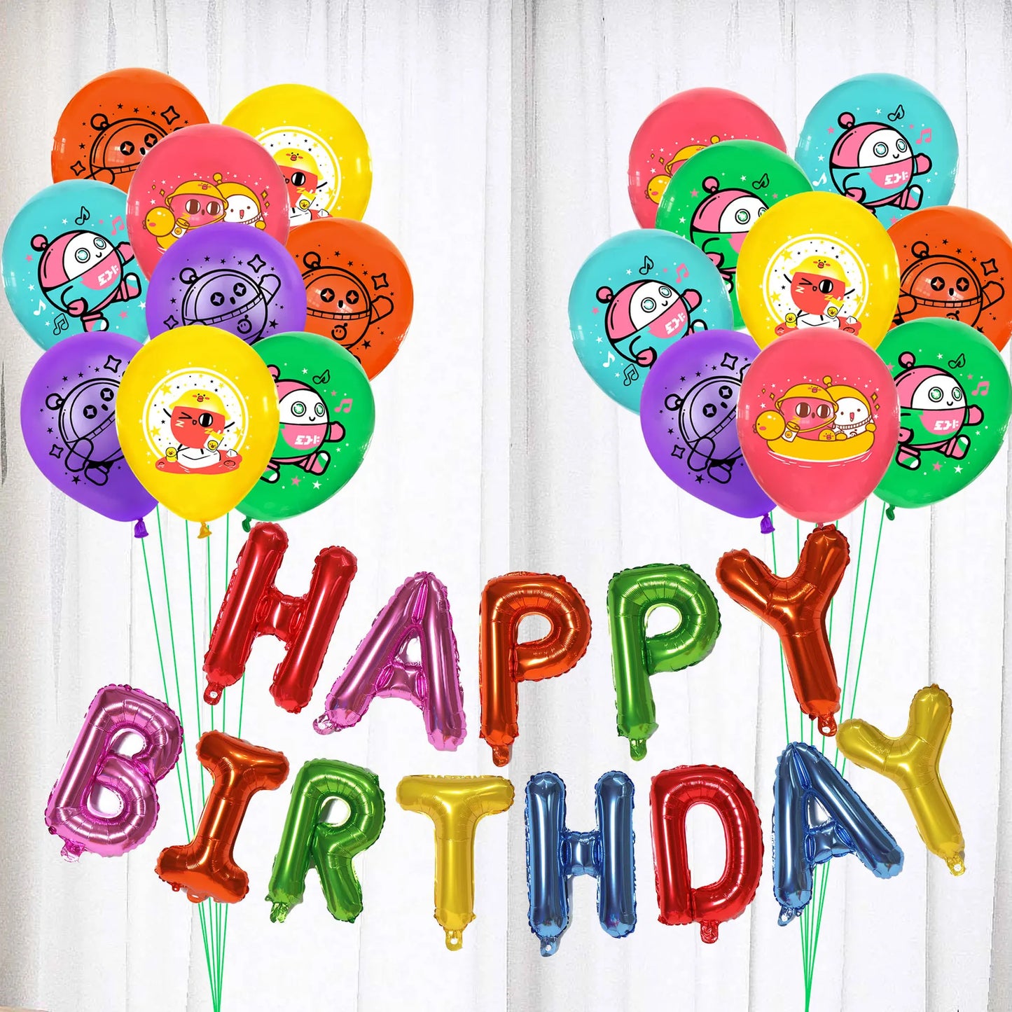EggyPart Theme Party Decoration Supplies Balloon Banner Cake Topper Baby Shower Balloon Girl Birthday Favors