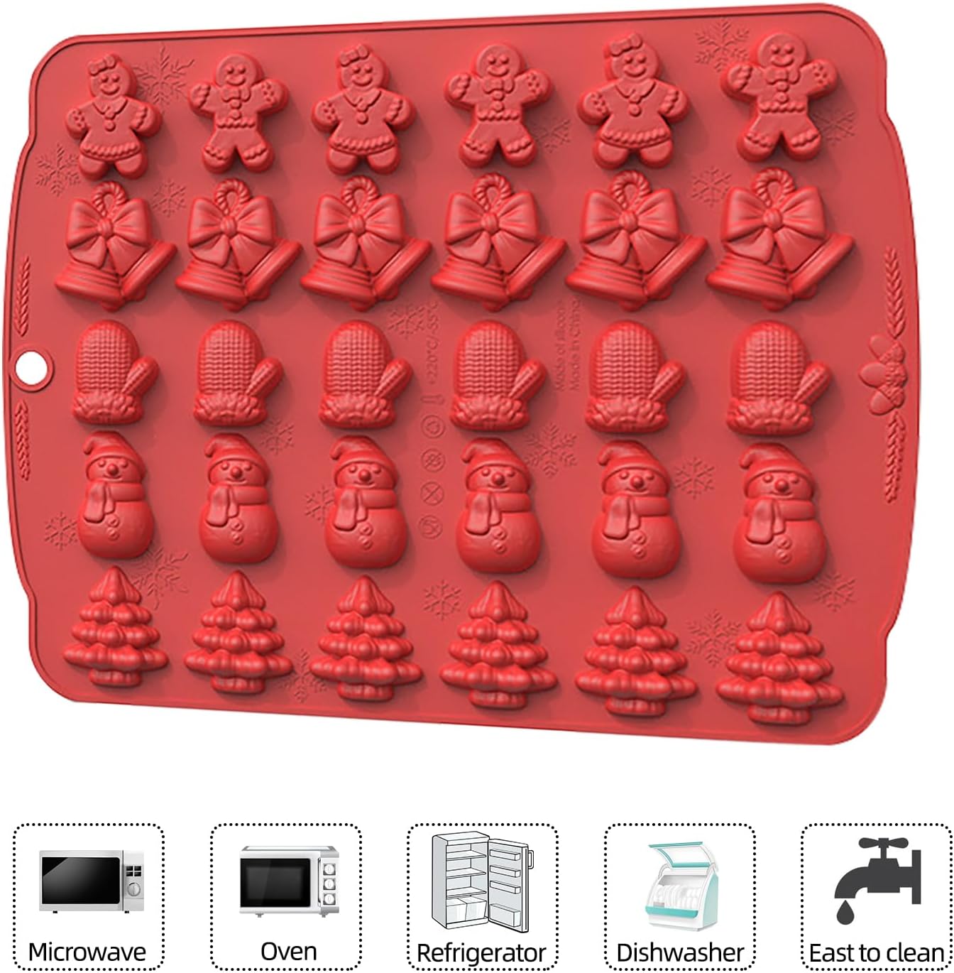 Christmas Candy Molds Silicone Chocolate Decoration Set of 2