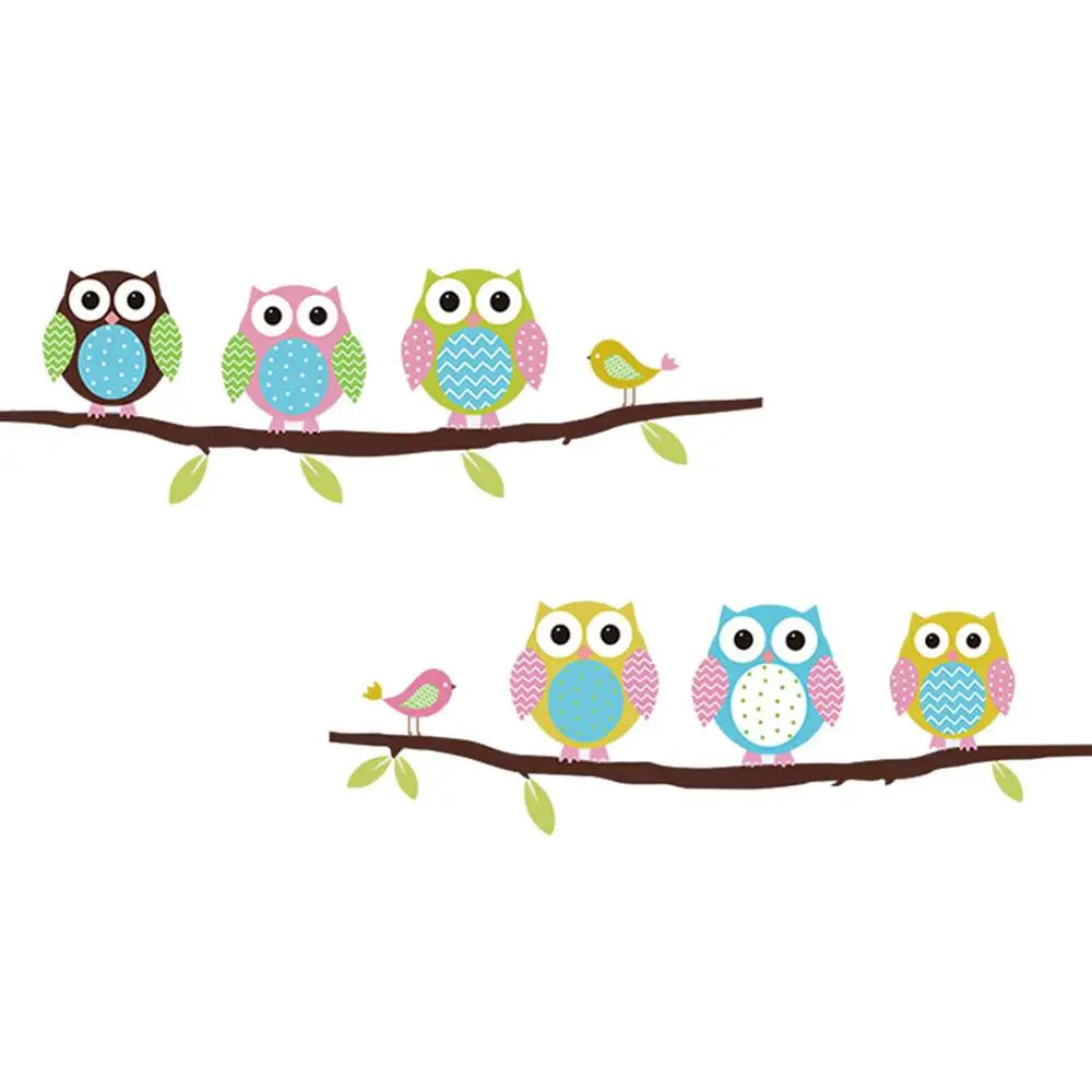 Animal Cartoon Owl Tree Vinyl Wall Sticker For Kids Rooms Home Decor Living Room Decoration Mural Decal Child Stickers Wallpaper