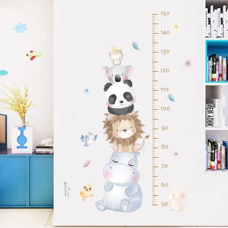 Nordic Cartoon Animals Wall Stickers for Children Kids Rooms Girls Boys Baby Room Decoration Wallpaper Elephant Panda Giraffe