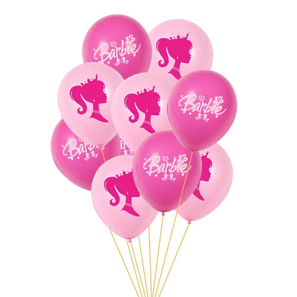 Barbiee Pattern Printed Balloon Girl Latex Balloons for Barbi Theme Party Birthday Wedding Decor Girl First Birthday Decoration